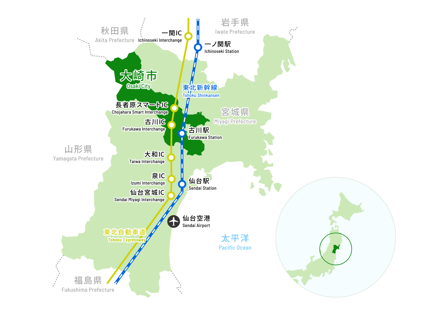 宮城県地図